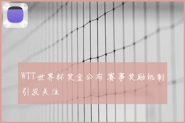WTT世界杯奖金公布 赛事奖励机制引发关注